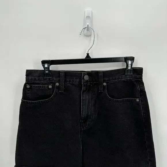 MADEWELL McCarren Raw-Hem Jean Skirt in Washed Black G5523 // 28 - Picture 5 of 12